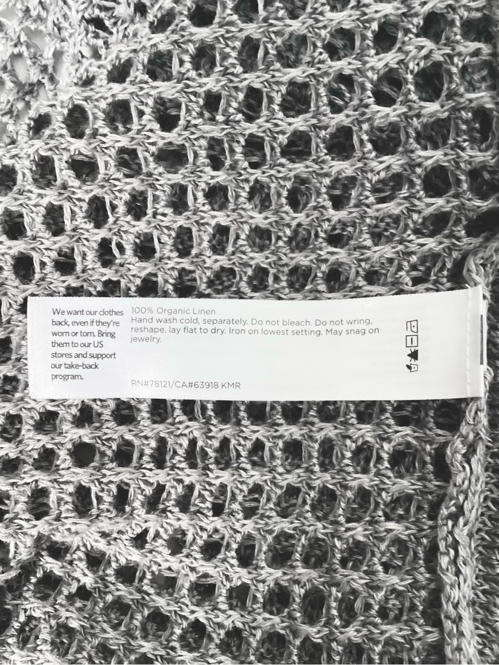 Eileen Fisher Organic Linen Délavé Bateau Neck Top Org. $248 - Picture 6 of 6